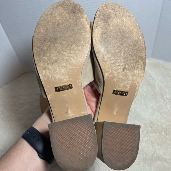 Kensie Tan Mules with Suede Finish and Block Heel - Picture 5 of 6